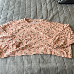 American Eagle Cropped Sleeping Shirt